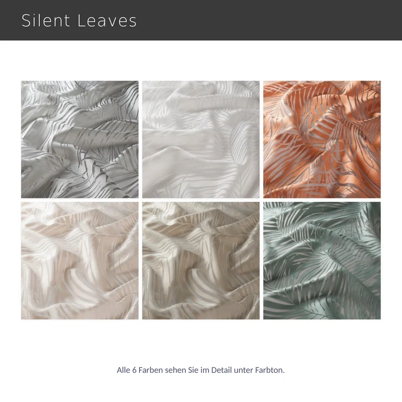 Silent Leaves – halbtransparenter Ausbrenner-Vorhang nach Maß mit modernem Blattmuster Floral