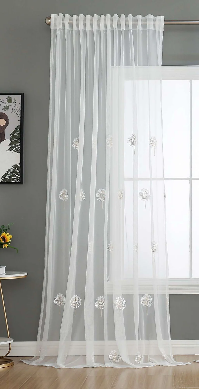 Gardine Raschel Stickerei Design »Florenz« Multiband für Gardinenschiene und Gardinenstange Elegante Fensterdekoration 2023200
