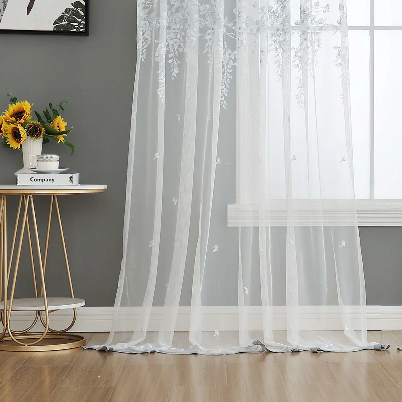 Gardine Raschel Stickerei Design »Florenz« Multiband für Gardinenschiene und Gardinenstange Elegante Fensterdekoration 2023200