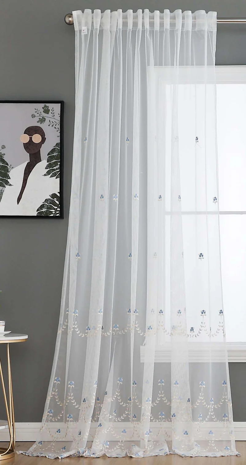Gardine Raschel Stickerei Design »Florenz« Multiband für Gardinenschiene und Gardinenstange Elegante Fensterdekoration 2023200