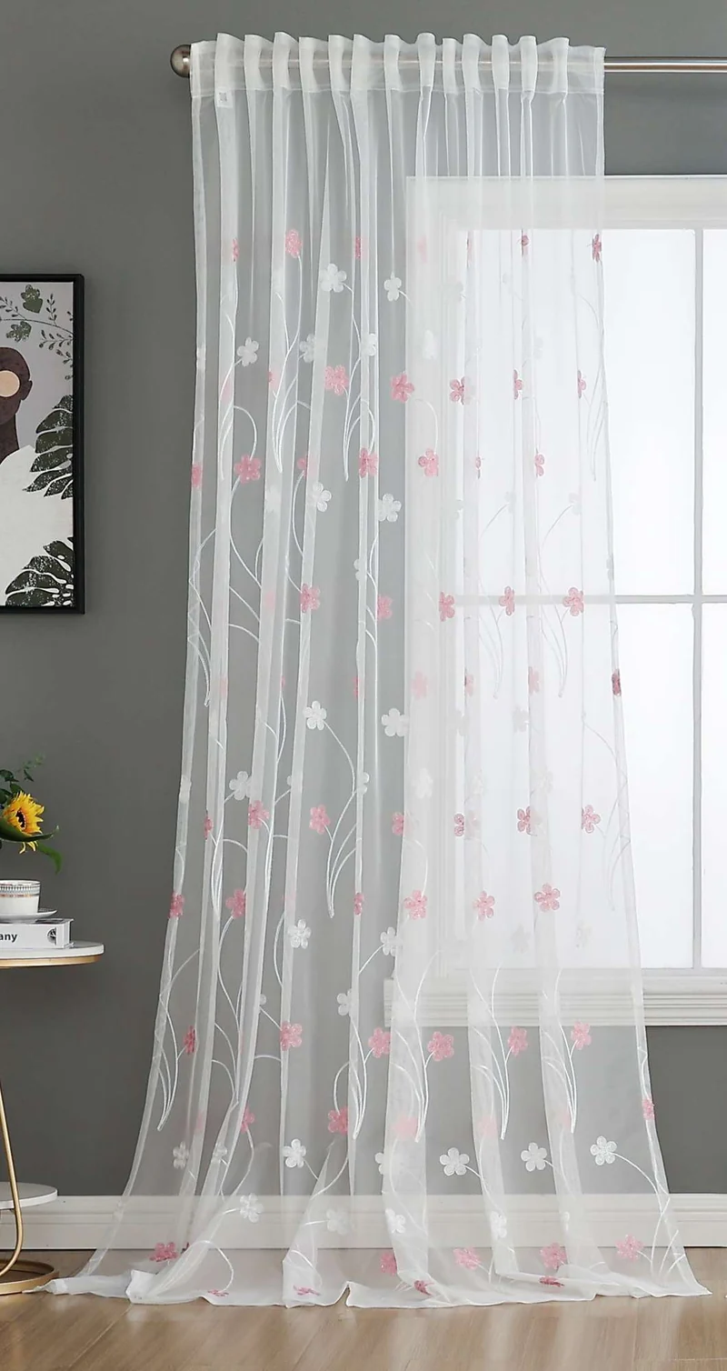 Gardine Raschel Stickerei Design »Florenz« Multiband für Gardinenschiene und Gardinenstange Elegante Fensterdekoration 2023200