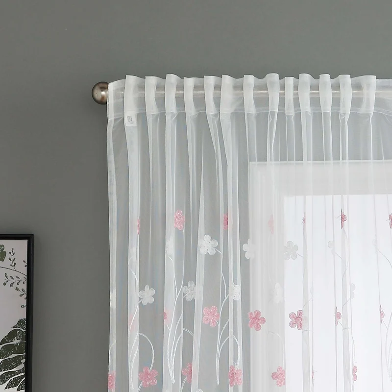 Gardine Raschel Stickerei Design »Florenz« Multiband für Gardinenschiene und Gardinenstange Elegante Fensterdekoration 2023200