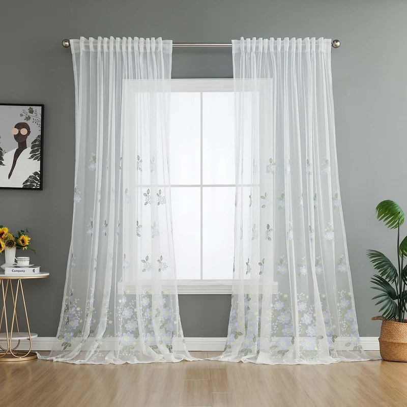Gardine Raschel Stickerei Design »Florenz« Multiband für Gardinenschiene und Gardinenstange Elegante Fensterdekoration 2023200