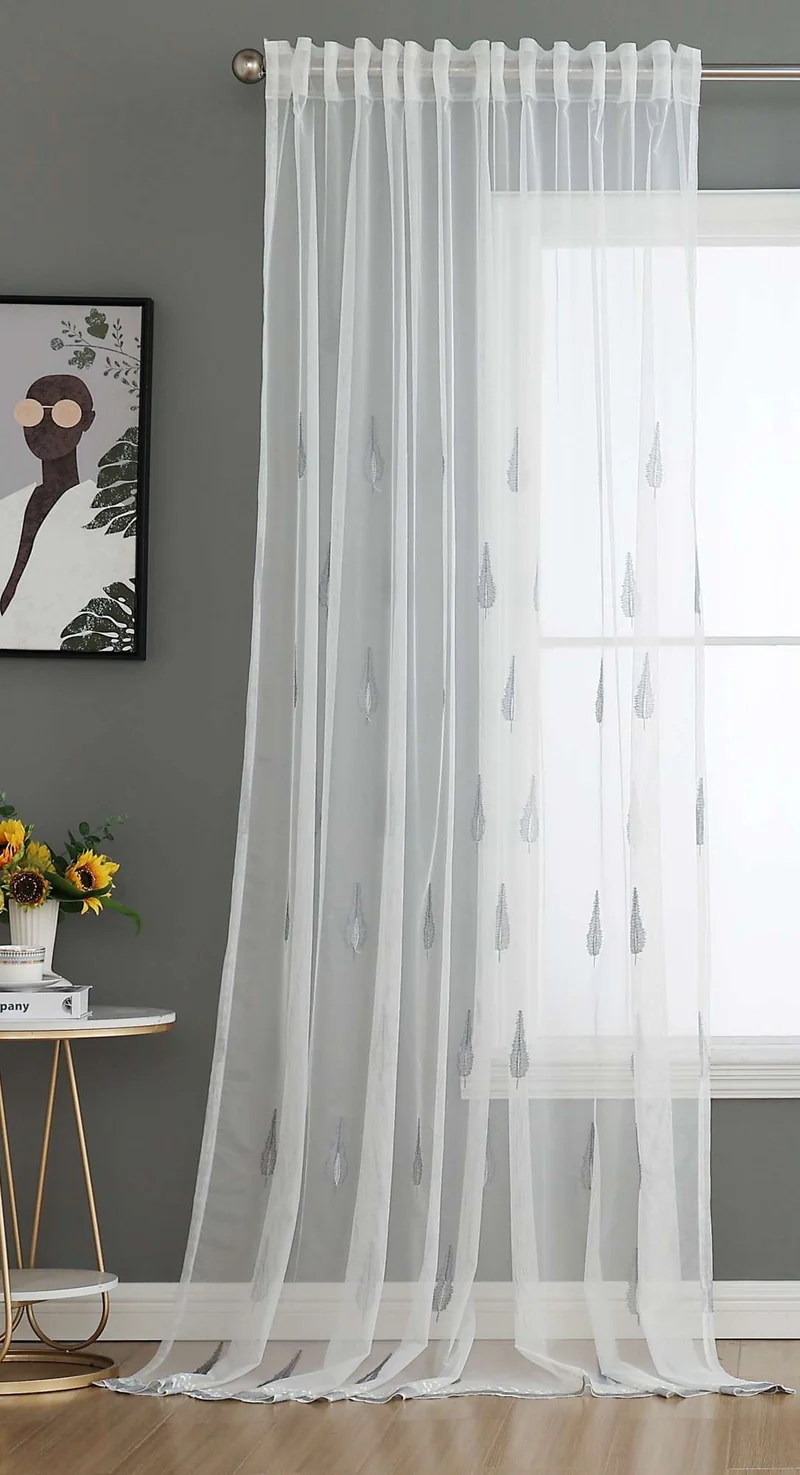Gardine Raschel Stickerei Design »Florenz« Multiband für Gardinenschiene und Gardinenstange Elegante Fensterdekoration 2023200
