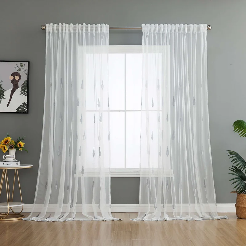 Gardine Raschel Stickerei Design »Florenz« Multiband für Gardinenschiene und Gardinenstange Elegante Fensterdekoration 2023200