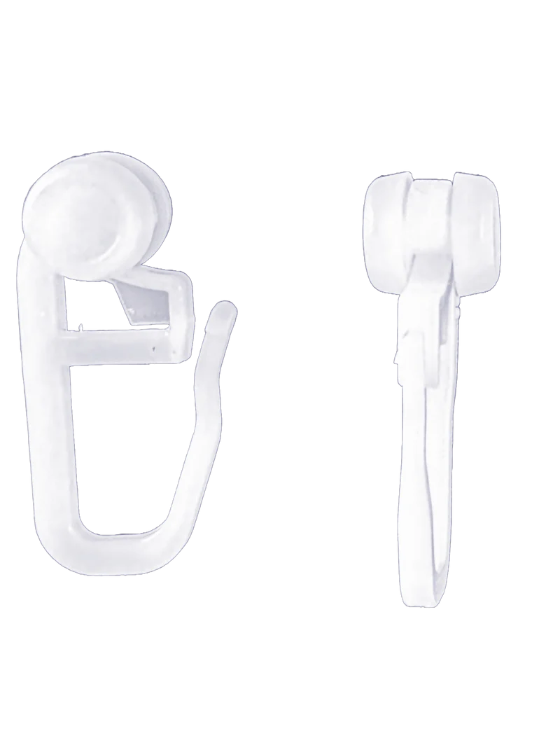 100 Gardinenröllchen, Rollringe, Universalhaken, Gardinengleiter - Leise und Effiziente Gleiter für Innenlaufschienen und -stangen | Made in Germany | Ø8mm x 8mm x 27mm 20231000