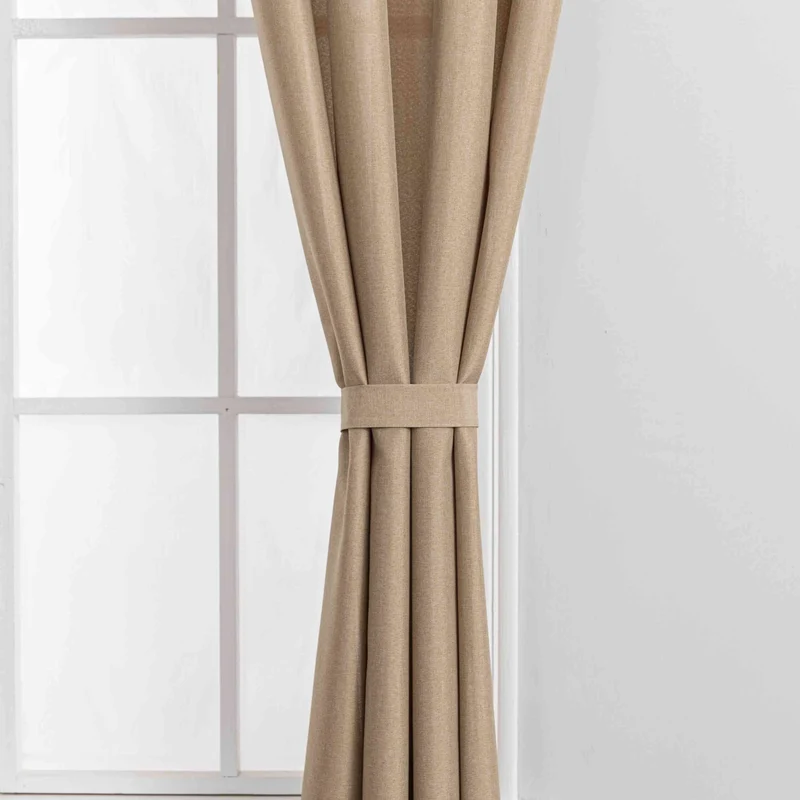Gardinen-Set 3-teilig XL Wien« | 2 Vorhänge Leinenoptik HxB 245x300 cm und 1 Voile Batist Store HxB 245x600 cm Weiß 1:2 Wellenband 2025100-110S4