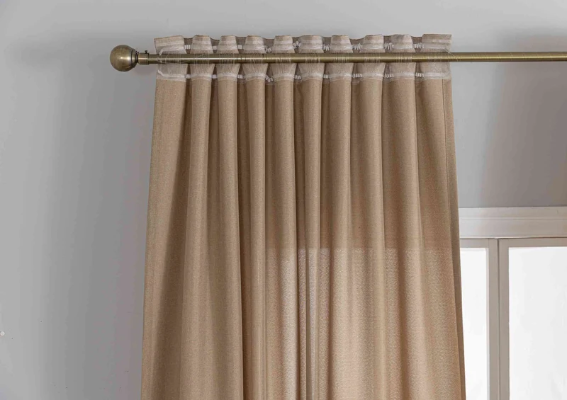 Gardinen-Set 3-teilig L Wien« | 2 Vorhänge Leinenoptik HxB 245x300 cm und 1 Voile Batist Store HxB 245x300 cm Weiß 1:2 Wellenband 2025100-110S3