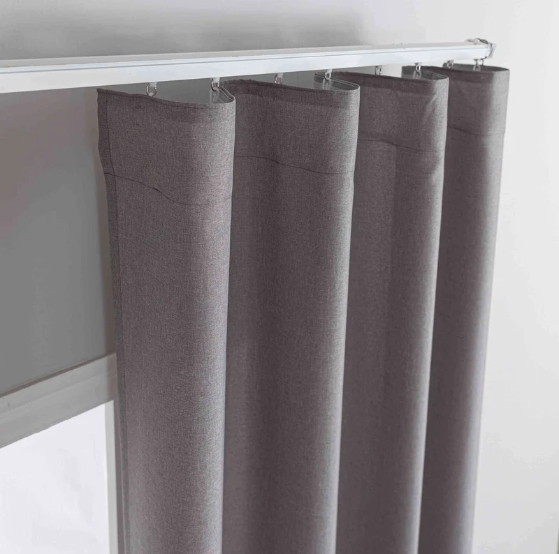 Gardinen-Set 3-teilig M Wien« | 2 Vorhänge Leinenoptik HxB 245x145 cm und 1 Voile Batist Store HxB 245x600 cm Weiß 1:2 Wellenband 2025100-110S2