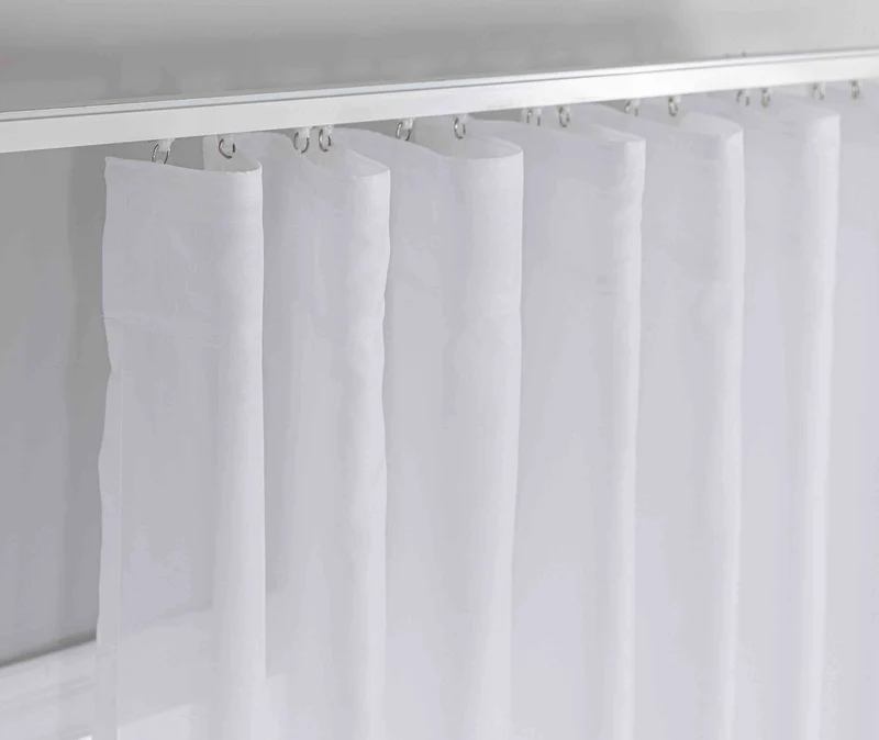 Gardinen-Set 3-teilig M Wien« | 2 Vorhänge Leinenoptik HxB 245x145 cm und 1 Voile Batist Store HxB 245x600 cm Weiß 1:2 Wellenband 2025100-110S2