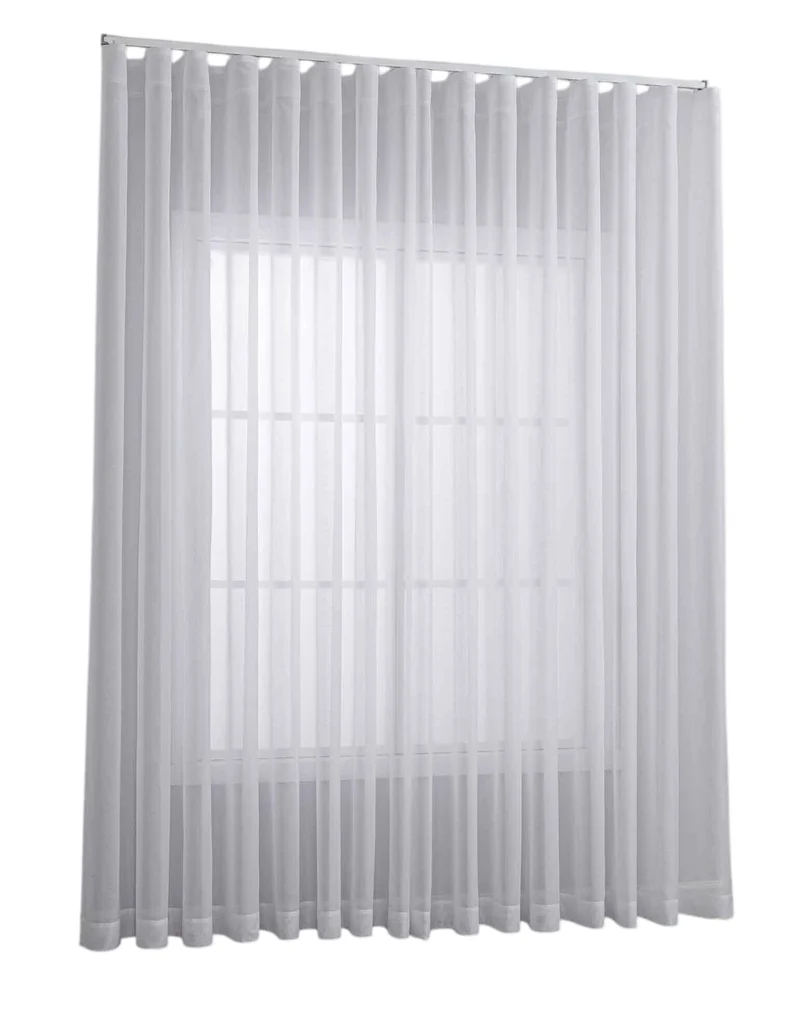 Gardine Voile Batist mit Wellenband »Wien« 1:2 Wellenband Bleibandabschluß Knitterarm Wellenfall 2025100