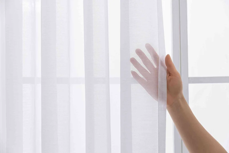 Gardine Voile Batist mit Wellenband »Wien« 1:2 Wellenband Bleibandabschluß Knitterarm Wellenfall 2025100
