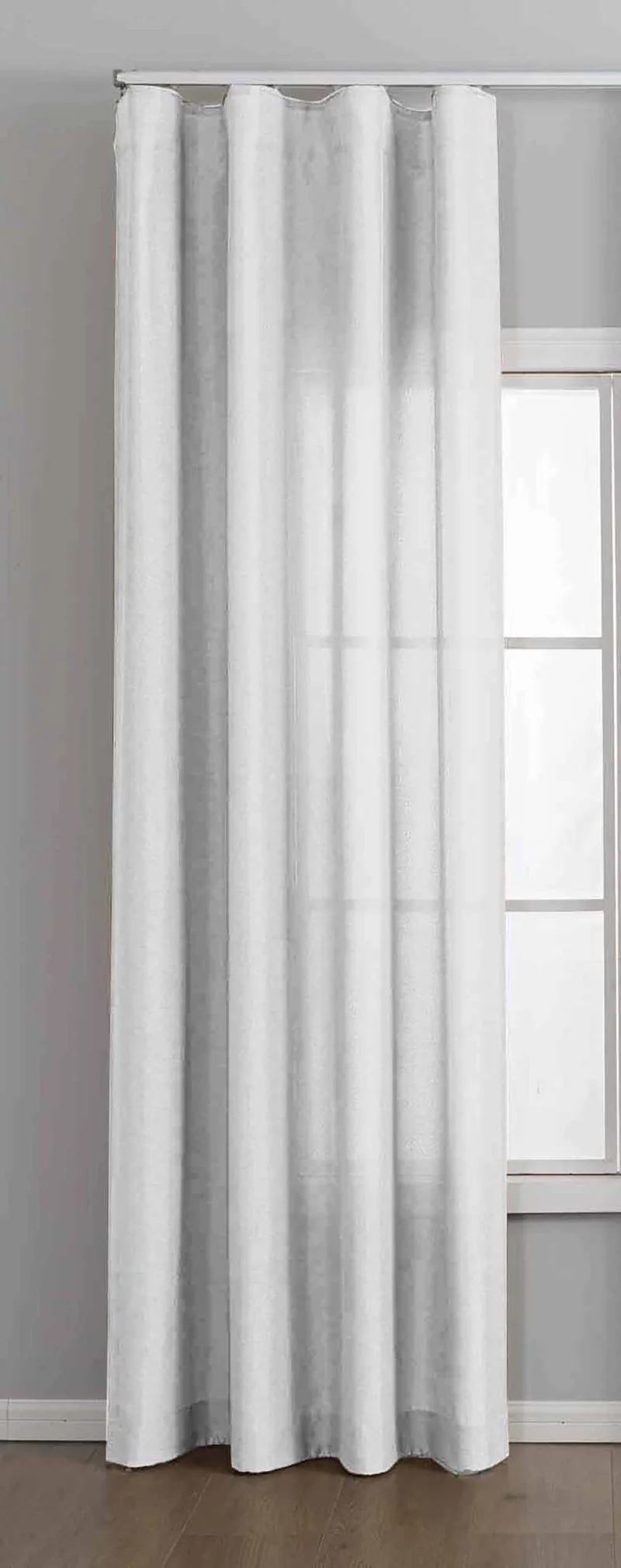 Vorhang Cationic mit Wellenband »Wien« 1:2 Wellenband Bleibandabschluß Knitterarm Wellenfall 2025110