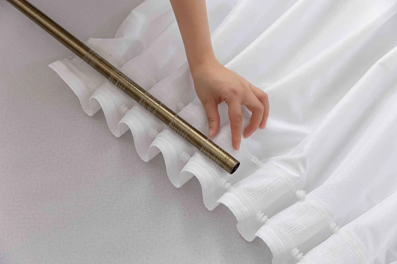 2er Set Vorhänge Cationic mit Wellenband »Wien« 1:2 Wellenband Bleibandabschluß Knitterarm Wellenfall 2025110-2