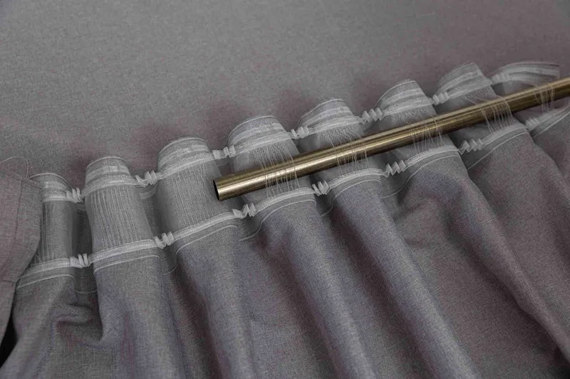 2er Set Vorhänge Cationic mit Wellenband »Wien« 1:2 Wellenband Bleibandabschluß Knitterarm Wellenfall 2025110-2