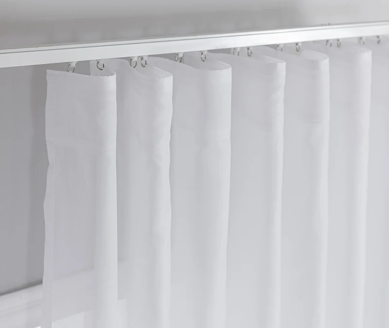 2er Set Gardinen Voile Batist mit Wellenband »Wien« 1:2 Wellenband Bleibandabschluß Knitterarm Wellenfall 2025100-2