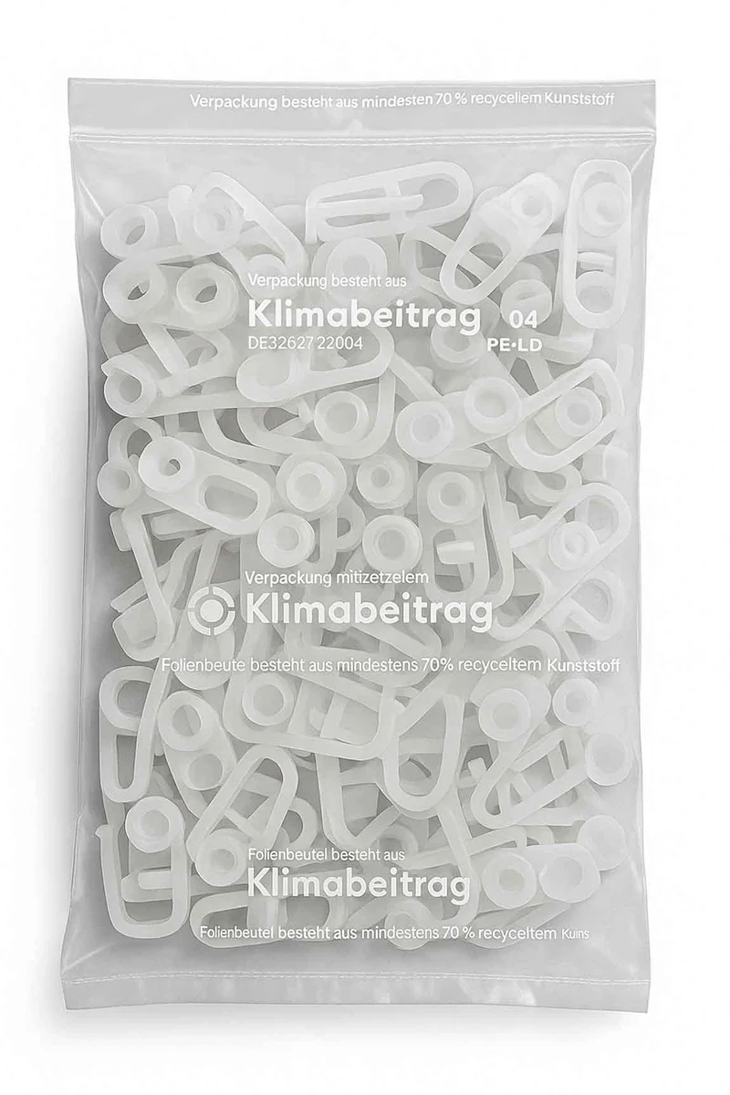 Gardinenrollringe 50 Stück Rollringe Universalhaken Ø8mm x 8mm x 27mm 23902030