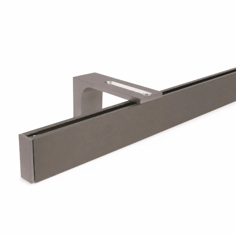 Gardinenschiene Innenlauf auf Maß 1-läufig Edelstahl-optik - Serie Loft