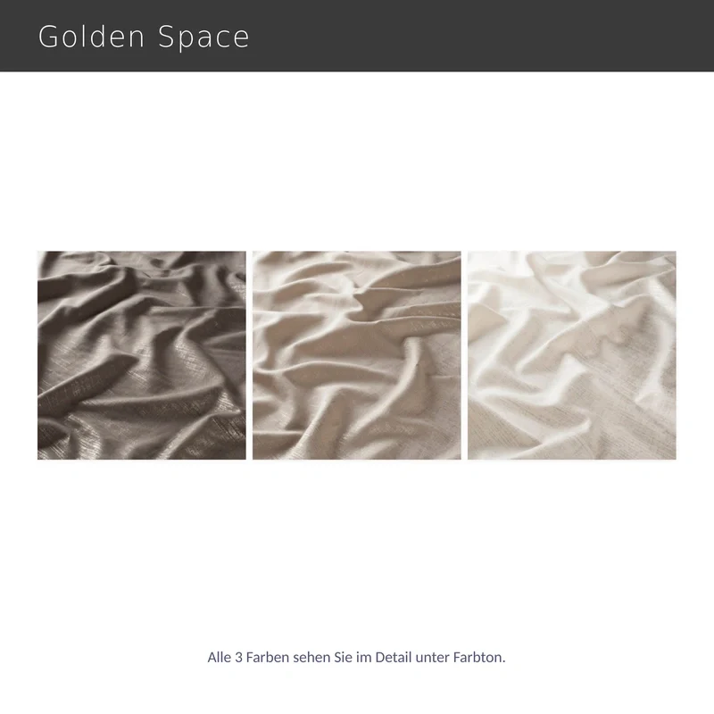 Golden Space – exklusiver Design-Vorhang nach Maß mit Metallic-Foilprint Leinen Baumwolle