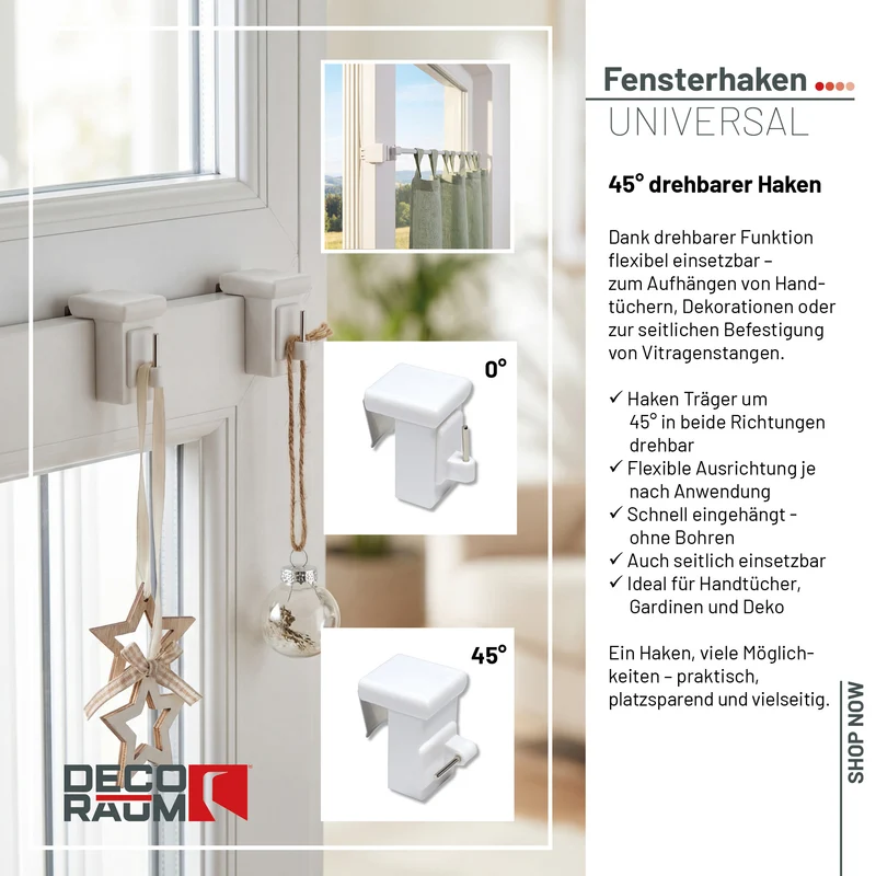 Fensterhaken Weiß Universal