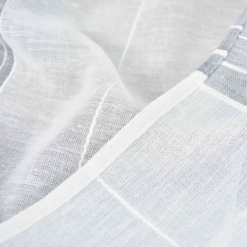 Halbtransparente Gardine mit Ösen »Frankfurt« Leinenbindung Robust Formstabil Linienmuster 202460