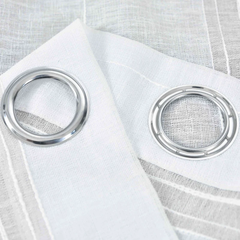 Halbtransparente Gardine mit Ösen »Frankfurt« Leinenbindung Robust Formstabil Linienmuster 202460