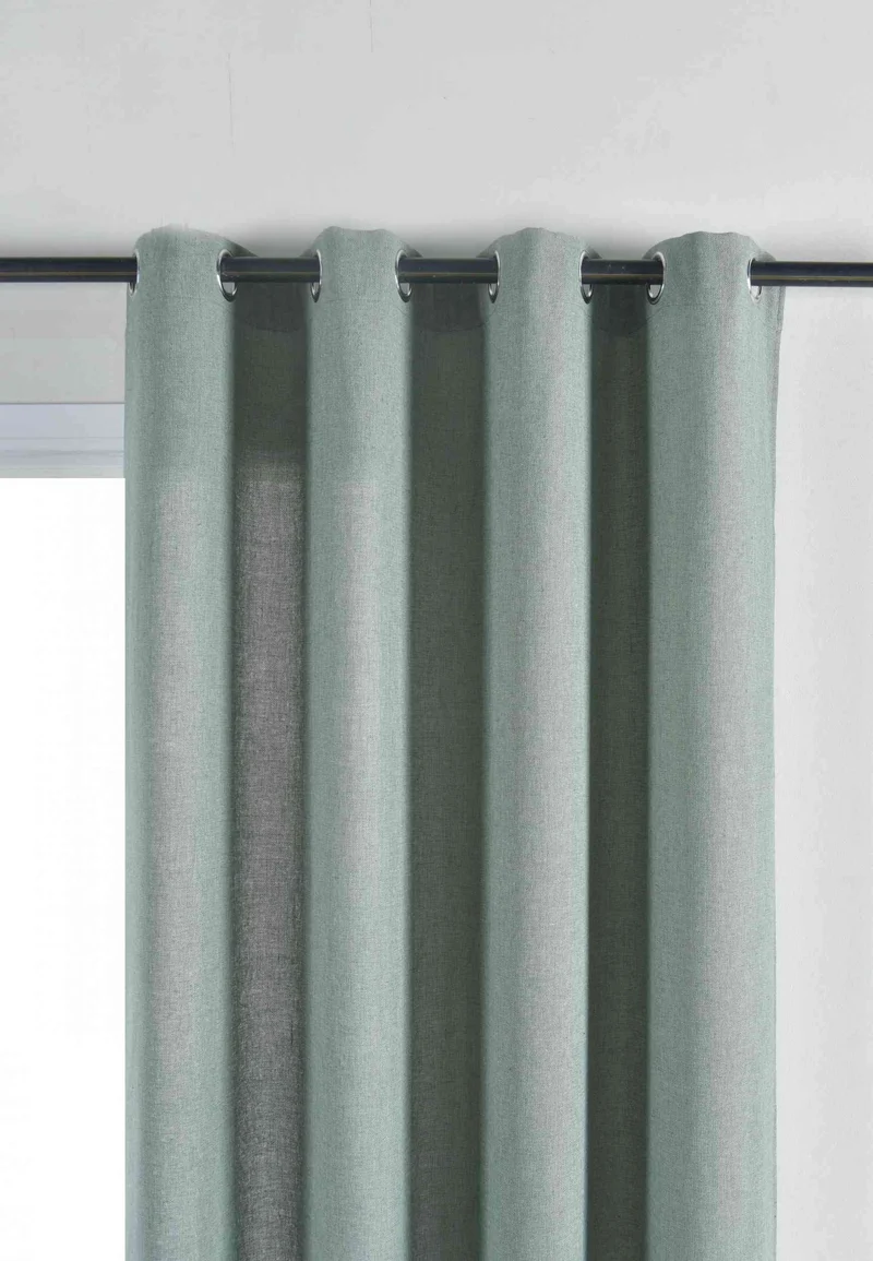 2er Set Vorhang Ösen »Essen« Cationic Raffhalter Leinenstruktur blickdicht lichtdurchlässig 210 g/m² 202430-2