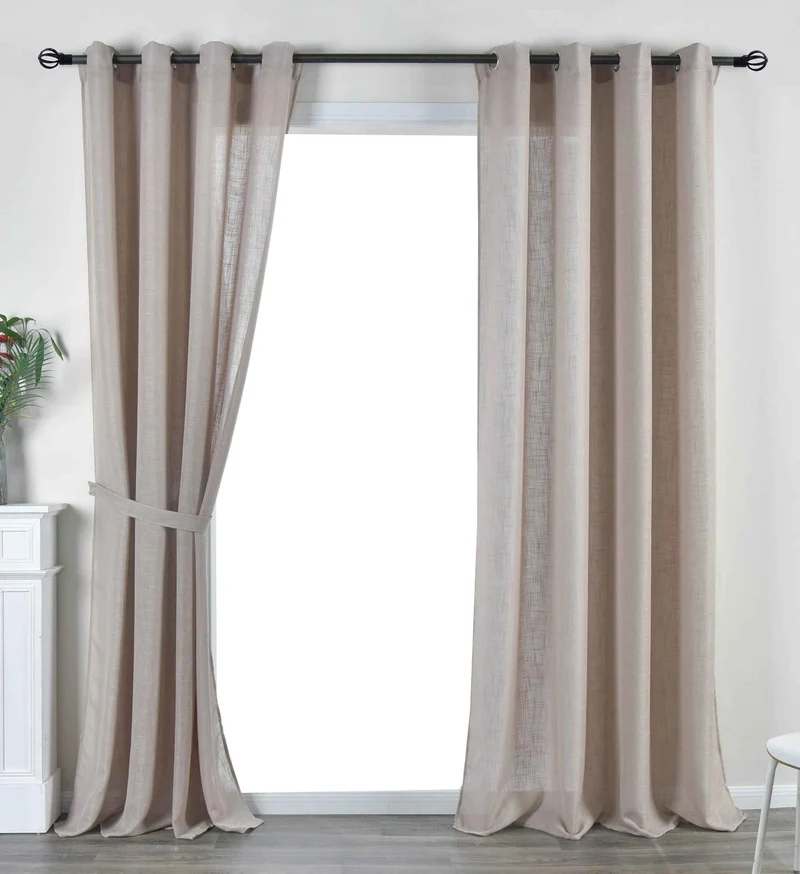 2er Set Vorhang Ösen »Essen« Cationic Raffhalter Leinenstruktur blickdicht lichtdurchlässig 210 g/m² 202430-2