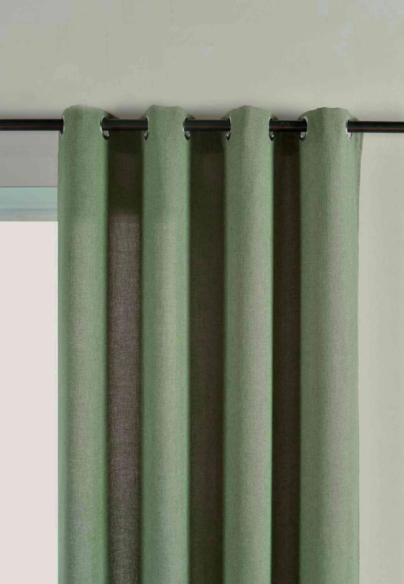 2er Set Vorhang Ösen »Essen« Cationic Raffhalter Leinenstruktur blickdicht lichtdurchlässig 210 g/m² 202430-2