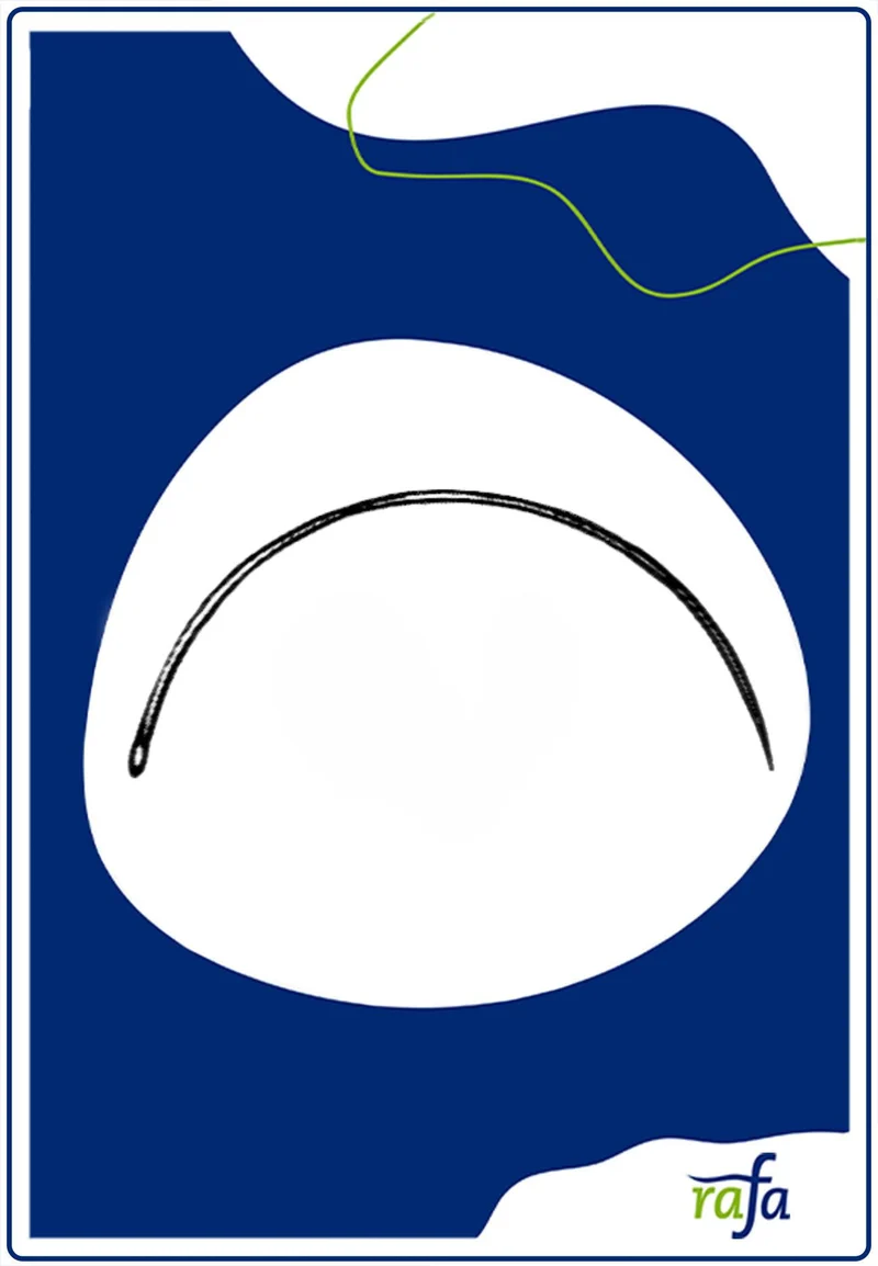 Gebogene Nähnadel 65mm Bogenlänge
