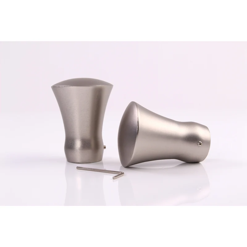 Gardinenstange auf Maß 25mm 1-läufig Edelstahl-optik mit Kegel - Serie Style