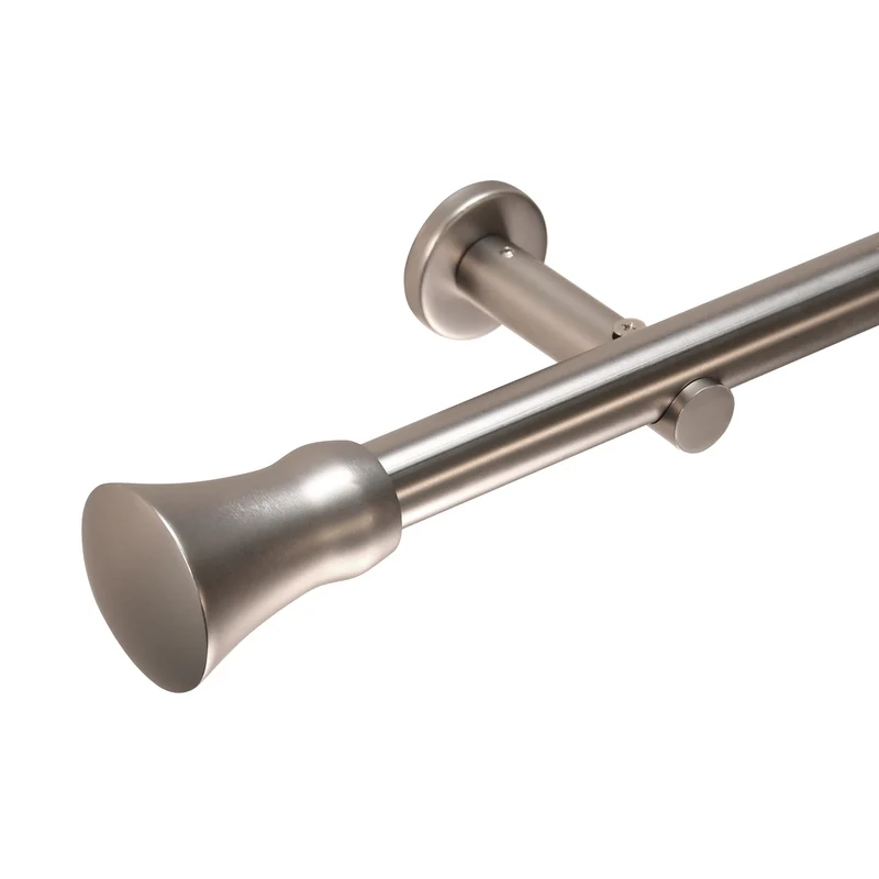 Gardinenstange auf Maß 25mm 1-läufig Edelstahl-optik mit Kegel - Serie Style