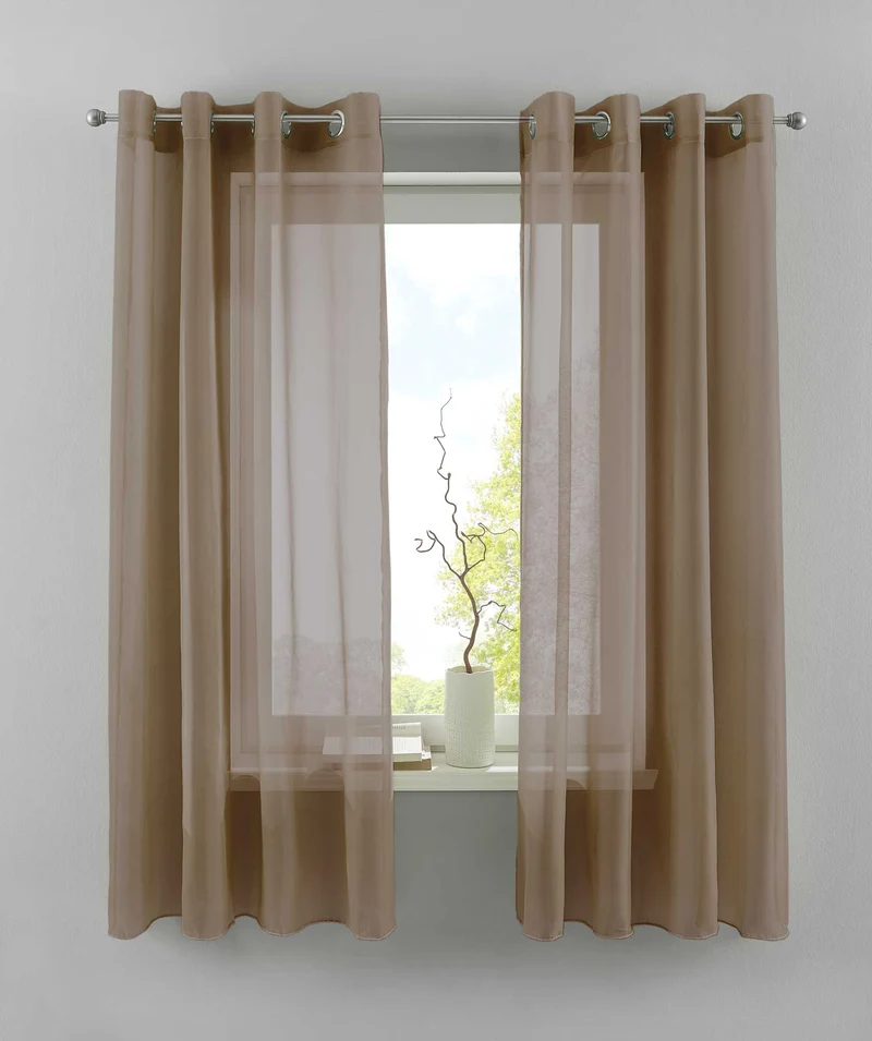 2er Set Ösengardinen Transparent »Basel« Gardine Bleiband Store Vorhang 20332TR2