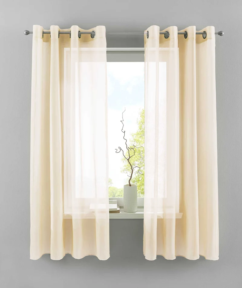 2er Set Ösengardinen Transparent »Basel« Gardine Bleiband Store Vorhang 20332TR2