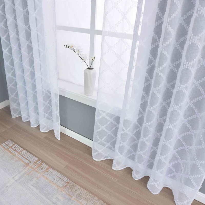 2er Set Gardine »VALENCIA« Multiband Aufhängung Scherli Transparent Leinen-Optik 2023400-408S-2
