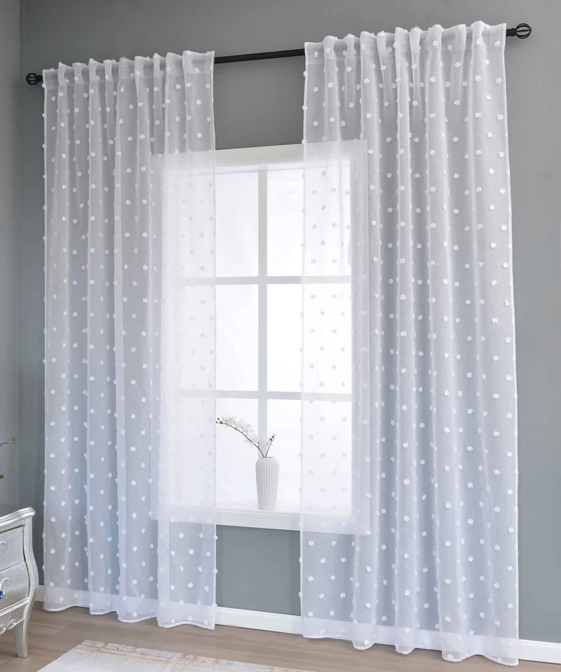 2er Set Gardine »VALENCIA« Multiband Aufhängung Scherli Transparent Leinen-Optik 2023400-408S-2