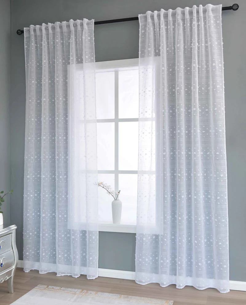 2er Set Gardine »VALENCIA« Multiband Aufhängung Scherli Transparent Leinen-Optik 2023400-408S-2