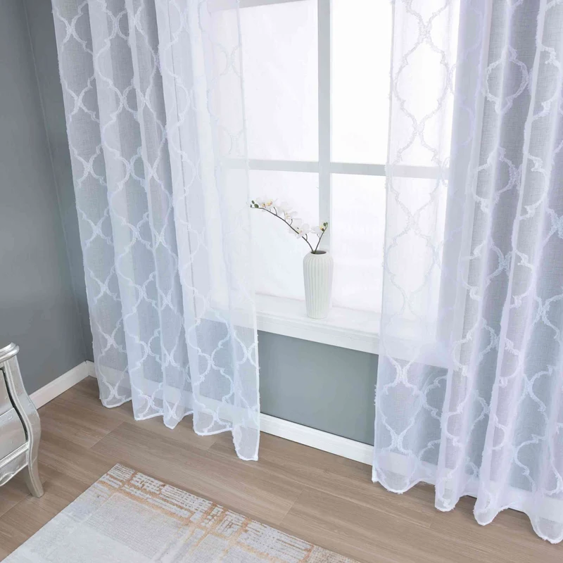 2er Set Gardine »VALENCIA« Multiband Aufhängung Scherli Transparent Leinen-Optik 2023400-408S-2