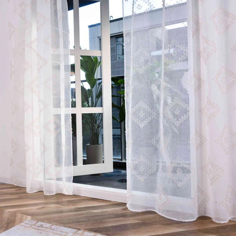 2er Set Gardine »VALENCIA« Multiband Aufhängung Scherli Transparent Leinen-Optik 2023400-408S-2
