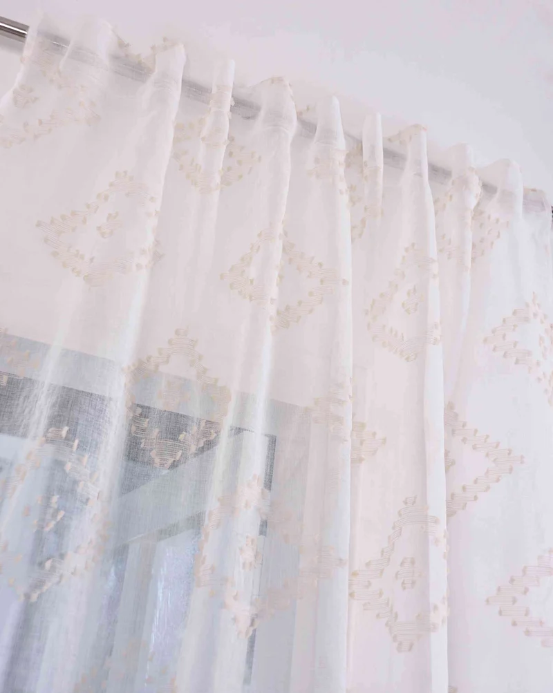 2er Set Gardine »VALENCIA« Multiband Aufhängung Scherli Transparent Leinen-Optik 2023400-408S-2