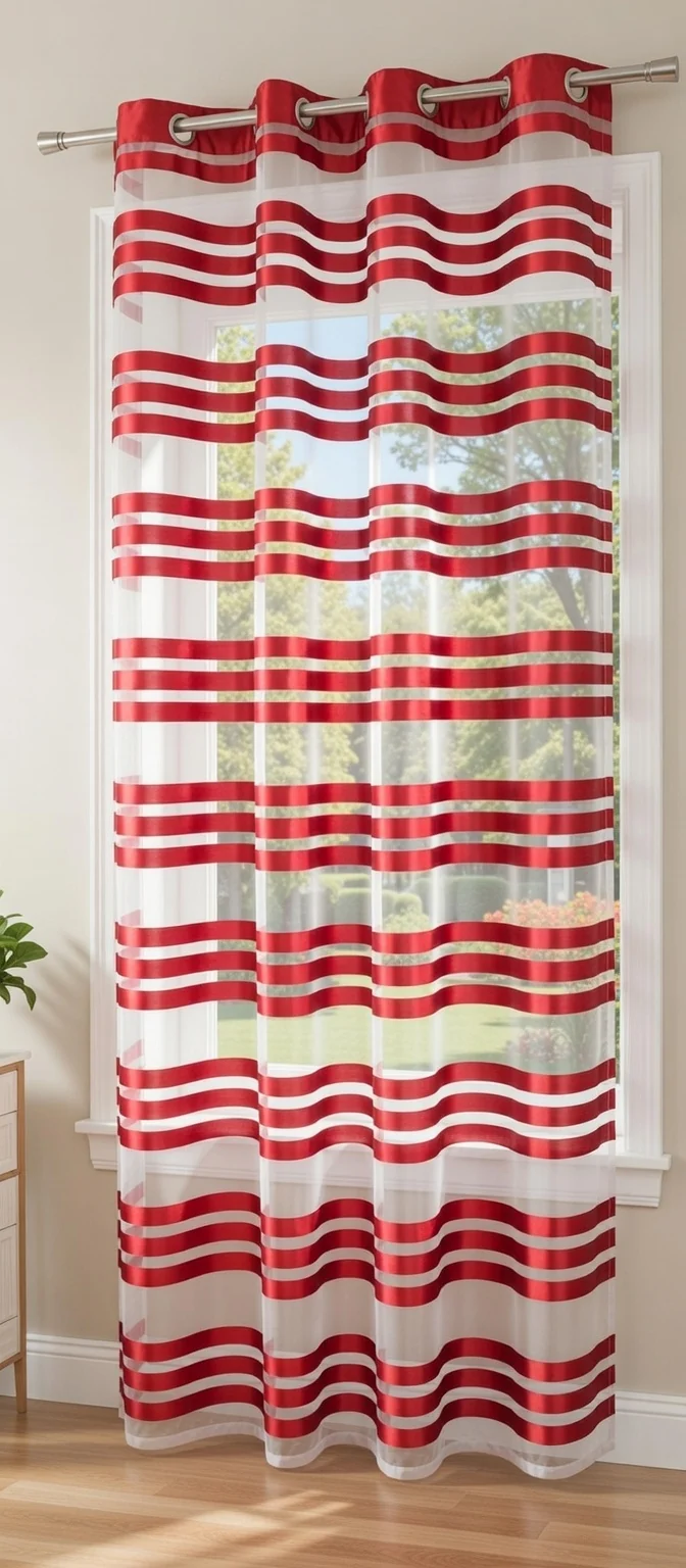 Ösen Schal »GÖTTINGEN« transparent Organza Gardine mit Querstreifen 89133