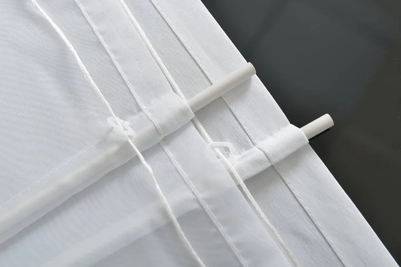 Doppel Raffrollo Palma Microsatin matt Voile Faltgardinen Faltrollo Schlaufenrollo mit Universalgardinenband 20410