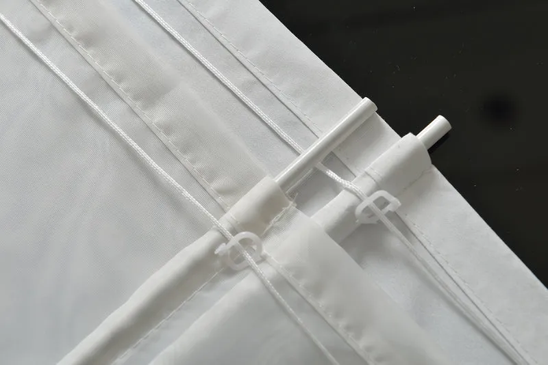 Doppel Raffrollo Palma Microsatin matt Voile Faltgardinen Faltrollo Schlaufenrollo mit Universalgardinenband 20410