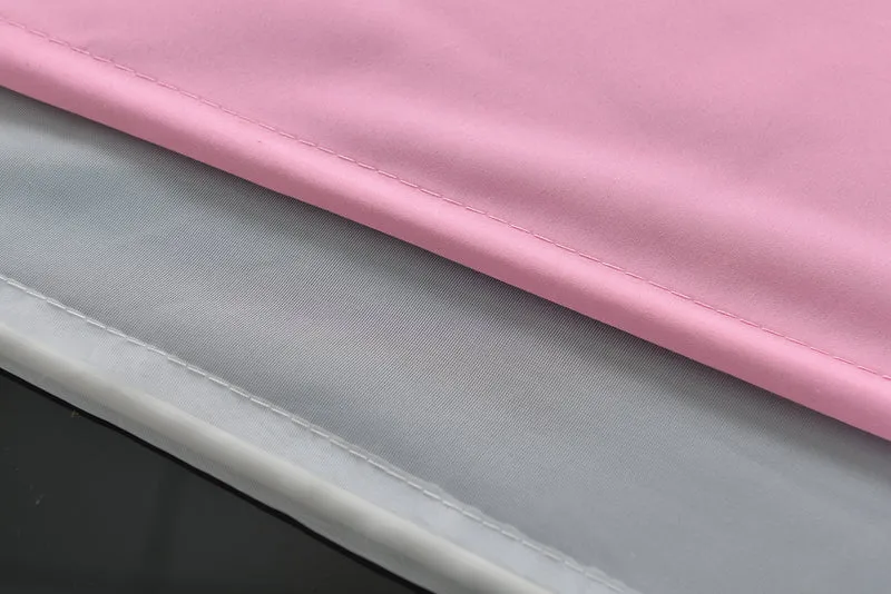Doppel Raffrollo Palma Microsatin matt Voile Faltgardinen Faltrollo Schlaufenrollo mit Universalgardinenband 20410