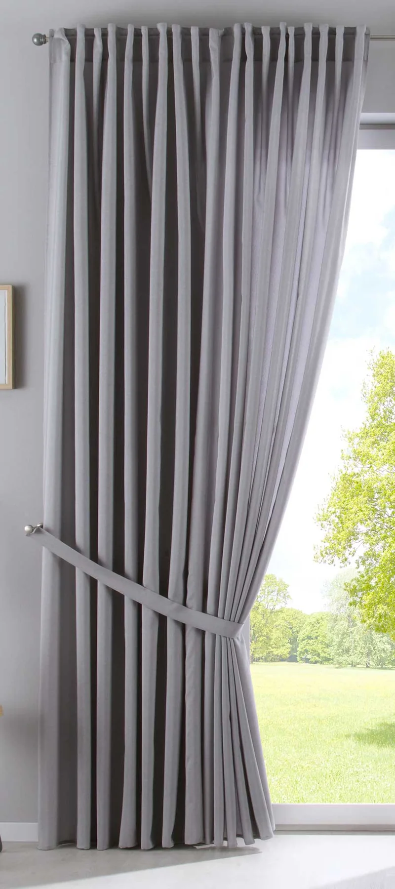 Vorhang Verdeckte Schlaufen Cationic »JENA« Blickdicht Leinen Optik Gardine Meliert Gardinenband mit Raffhalter 2019037