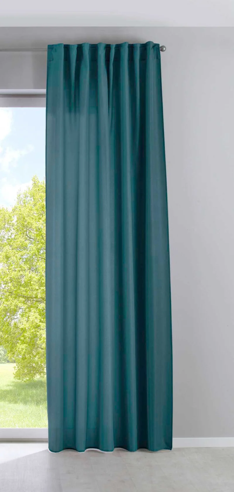 Vorhang Verdeckte Schlaufen Cationic »JENA« Blickdicht Leinen Optik Gardine Meliert Gardinenband mit Raffhalter 2019037