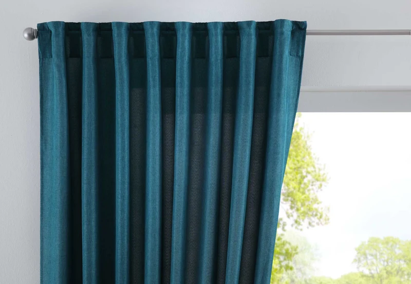 Vorhang Verdeckte Schlaufen Cationic »JENA« Blickdicht Leinen Optik Gardine Meliert Gardinenband mit Raffhalter 2019037