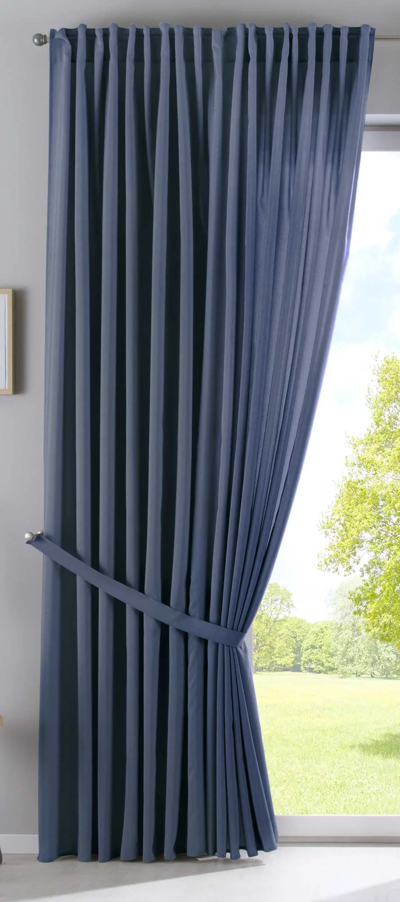 Vorhang Verdeckte Schlaufen Cationic »JENA« Blickdicht Leinen Optik Gardine Meliert Gardinenband mit Raffhalter 2019037
