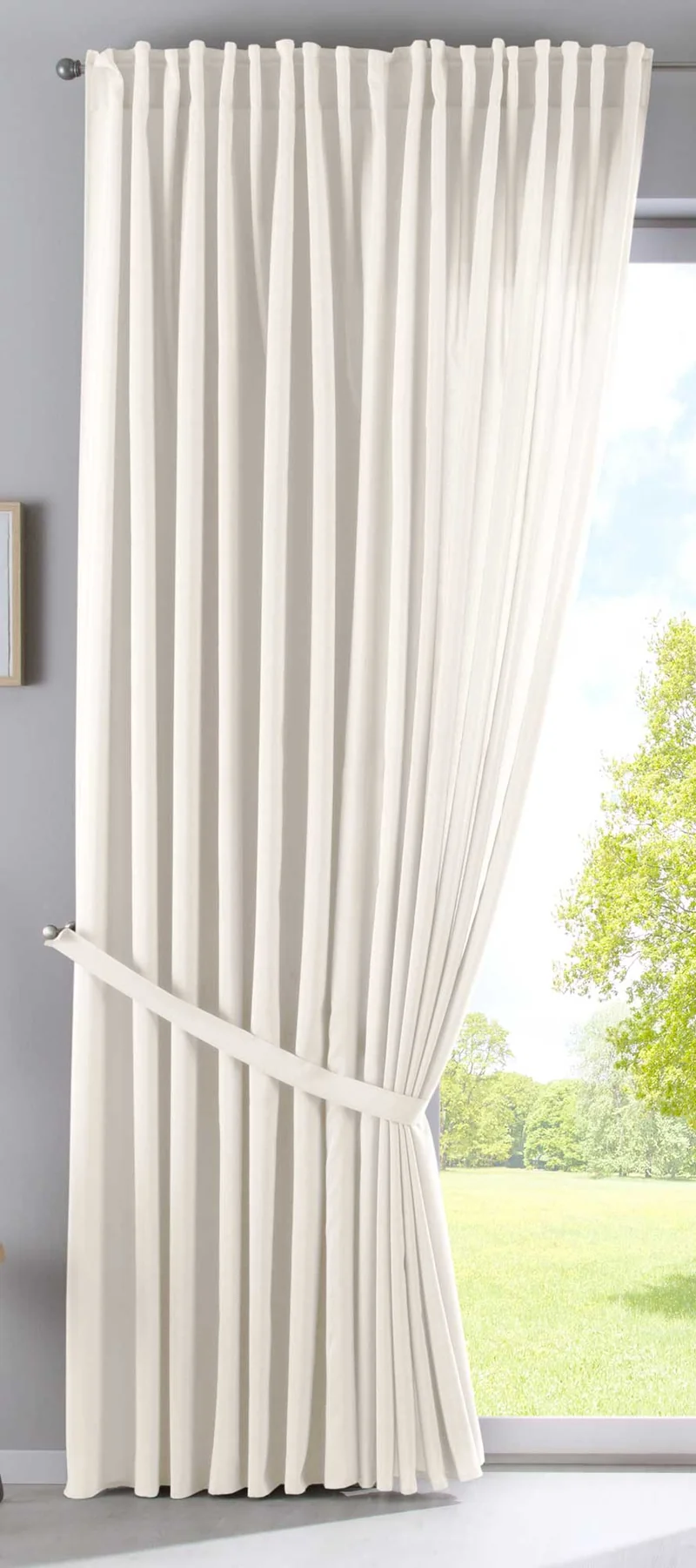 Vorhang Verdeckte Schlaufen Cationic »JENA« Blickdicht Leinen Optik Gardine Meliert Gardinenband mit Raffhalter 2019037