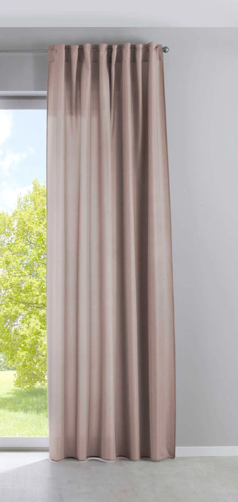 Vorhang Verdeckte Schlaufen Cationic »JENA« Blickdicht Leinen Optik Gardine Meliert Gardinenband mit Raffhalter 2019037